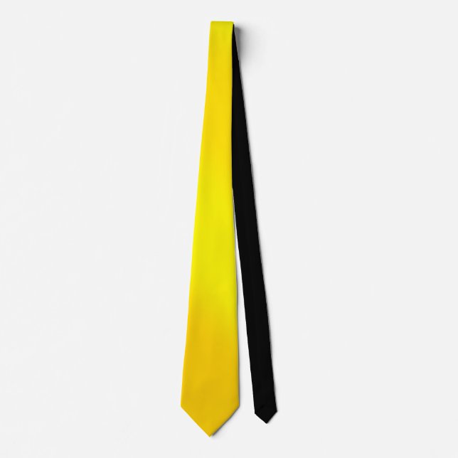 Pure Yellow Ombre Gradient Blur Abstract Design Tie (Front)