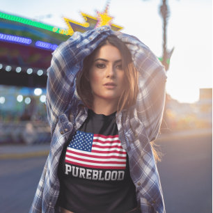 PUREBLOOD UNVACCINATED patriotic T-SHIRTS