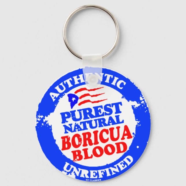 Purest Natural Boricua Blood Key Ring (Front)