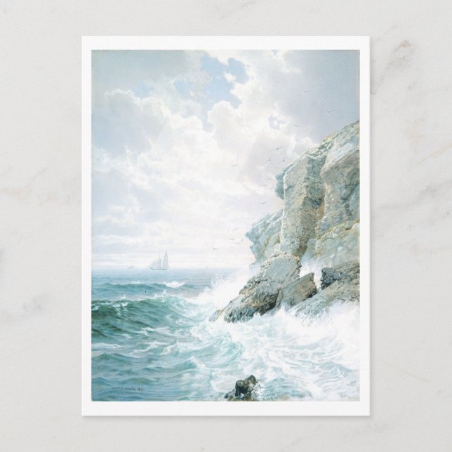 Purgatory Cliff Seascape Painting Postcard (Front)