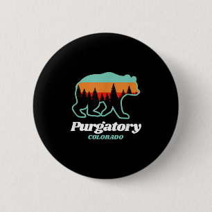 Purgatory Colorado Skiing Snowboarding Bear 6 Cm Round Badge