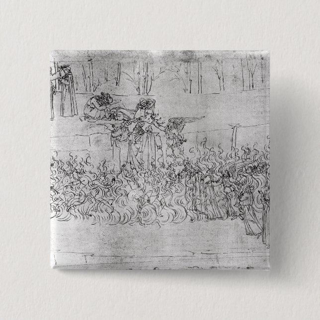 Purgatory, from 'The Divine Comedy' by Dante 15 Cm Square Badge (Front)