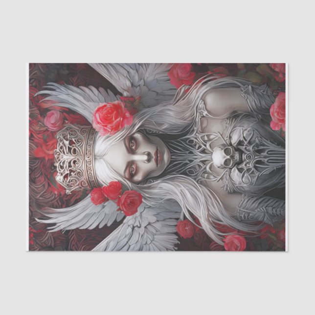 Purgatory, Passion & Pain, Red Queen Macabre Tissue Paper (Front)