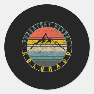 Purgatory Skiing Colorado Snowboarding Ski Snow Mo Classic Round Sticker
