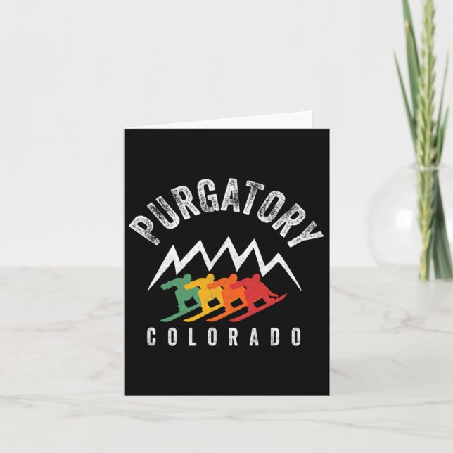 Purgatory Snowboard Co Rerto Snowboarding Colorado Card (Front)