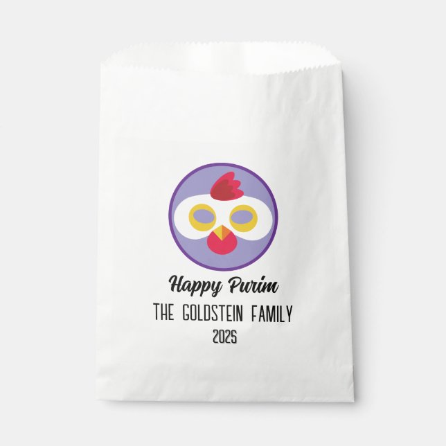 Purim chicken mask masquerade costume favour bag (Front)
