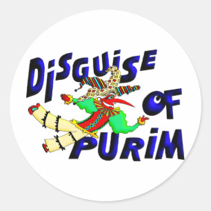 Purim Disguise Classic Round Sticker