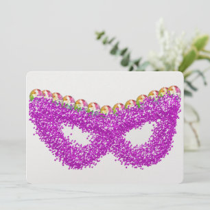Purim Esther's mask gemstone queen crown Holiday Card