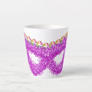 Purim Esther's mask gemstone queen crown  Latte Mug