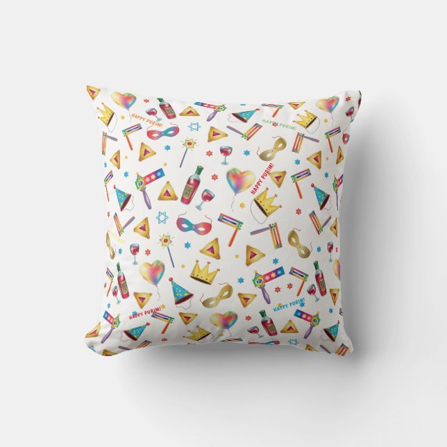 Purim Festival Kids Party Cute Clown Carnival Cushion (Front)