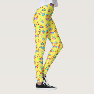 Purim Festival Kids Party Cute Clown Carnival Leggings
