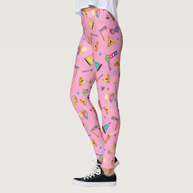 Purim Festival Kids Party Cute Clown Carnival Leggings (Left)