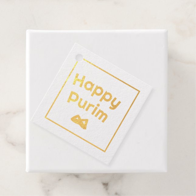 Purim gold foil tags (With Box)