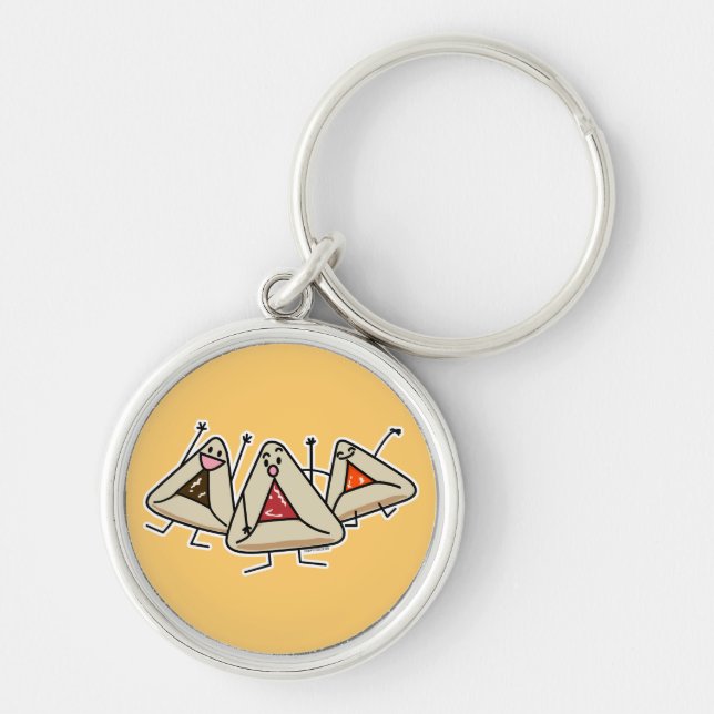 Purim hamantaschen pastry Sameach Oznei Haman Key Ring (Front)