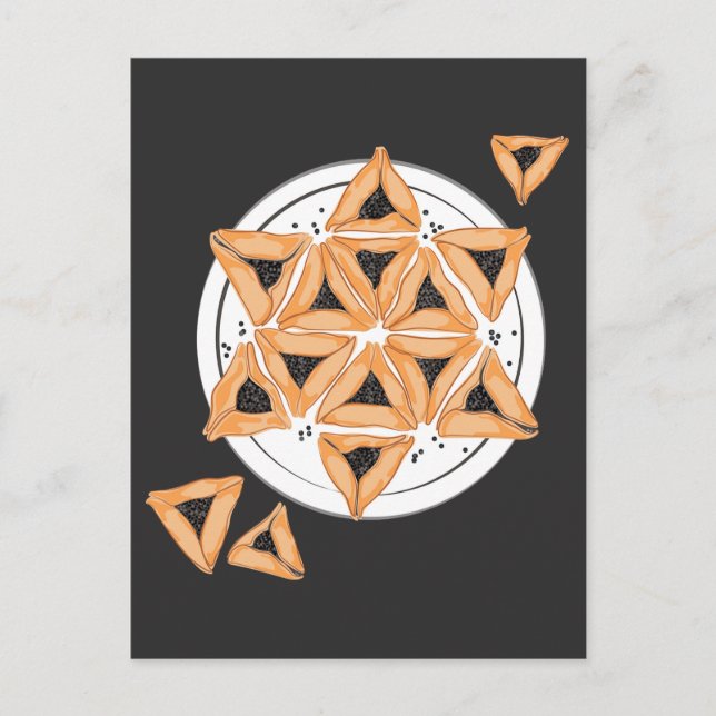 Purim Hamantash Hamantaschen Jewish Star Postcard (Front)