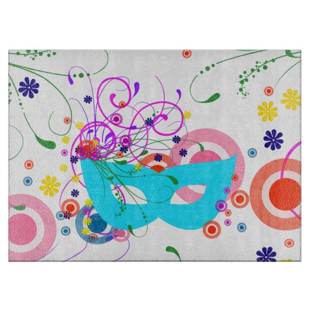 Purim Mask Cutting Board (Front)
