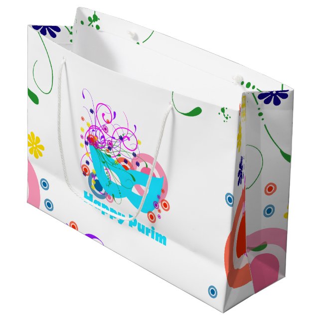 Purim Mask Large Gift Bag (Front Angled)