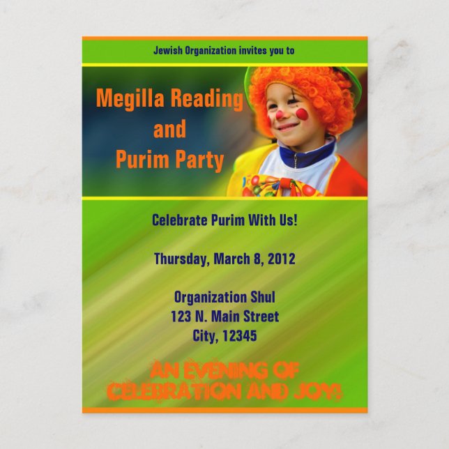 Purim Postcard (Front)