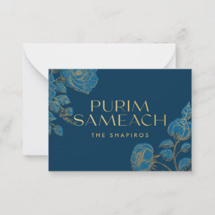 Purim Sameach with flowers for shaloch manot Card