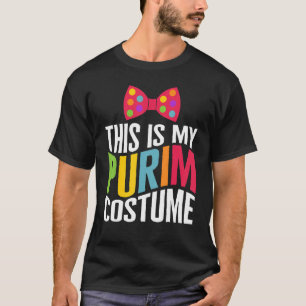 Purim This Is My Purim Costume Bow Tie Jewish Cost T-Shirt