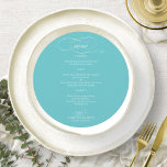 Purist Blue Elegant Round Wedding Menu<br><div class="desc">Purist Blue Elegant Round Wedding Menu</div>