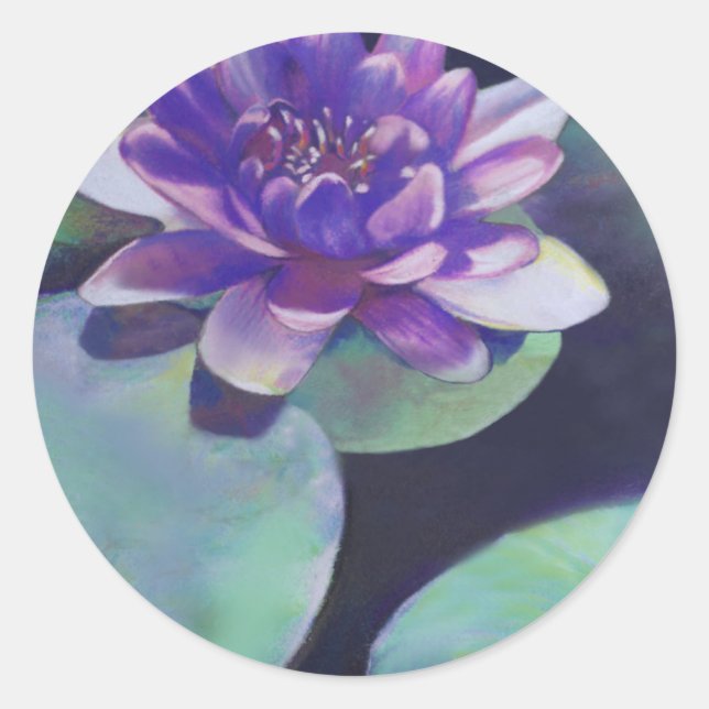 Purity - Waterlily Pastel Classic Round Sticker (Front)