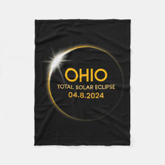 Purkinje effect solar eclipse 2024 Ohio Totality Fleece Blanket