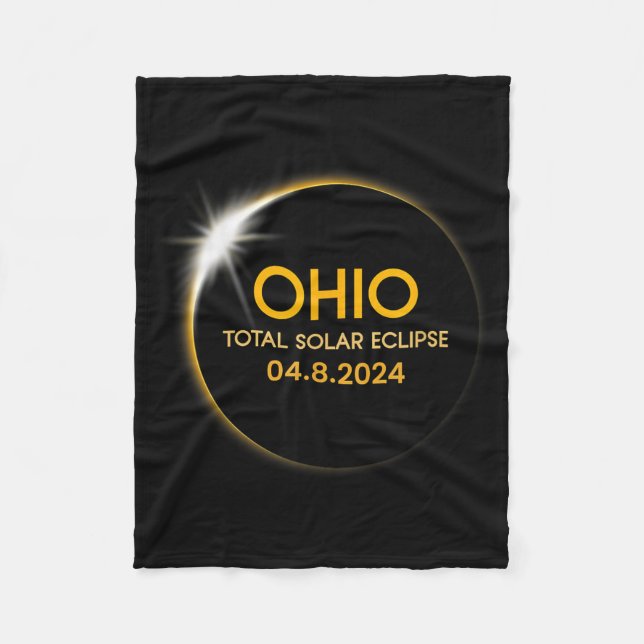 Purkinje effect solar eclipse 2024 Ohio Totality Fleece Blanket (Front)