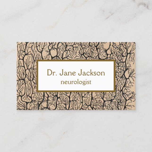 Purkinje Neuron Drawing - Neurologist Business Card (Front)