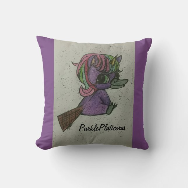 purkle platicorns team mascot pillow (Front)