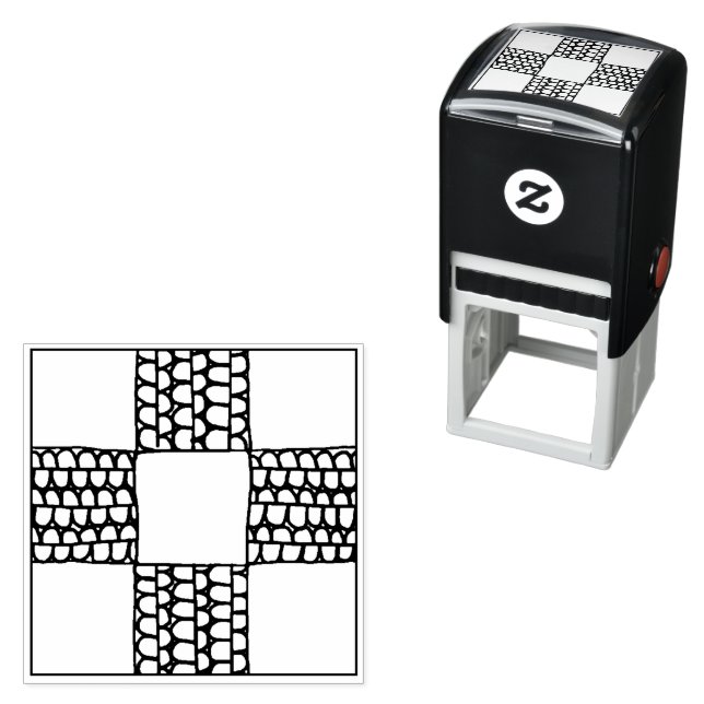 PURL KNIT CHECK 1.5" Square Self-Inking Stamp  (In Situ)