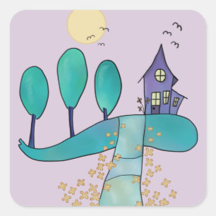 purla house square sticker