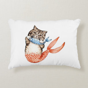 Purmaid Cat Mermaid Decorative Cushion
