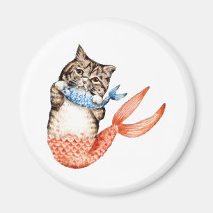 Purmaid Cat Mermaid Magnet