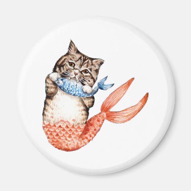 Purmaid Cat Mermaid Magnet (Front)
