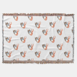 Purmaid Cat Mermaid Throw Blanket