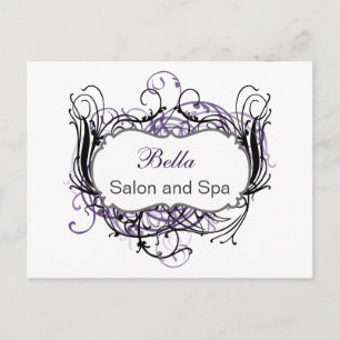 purp black and white Chic Business Thank You Cards