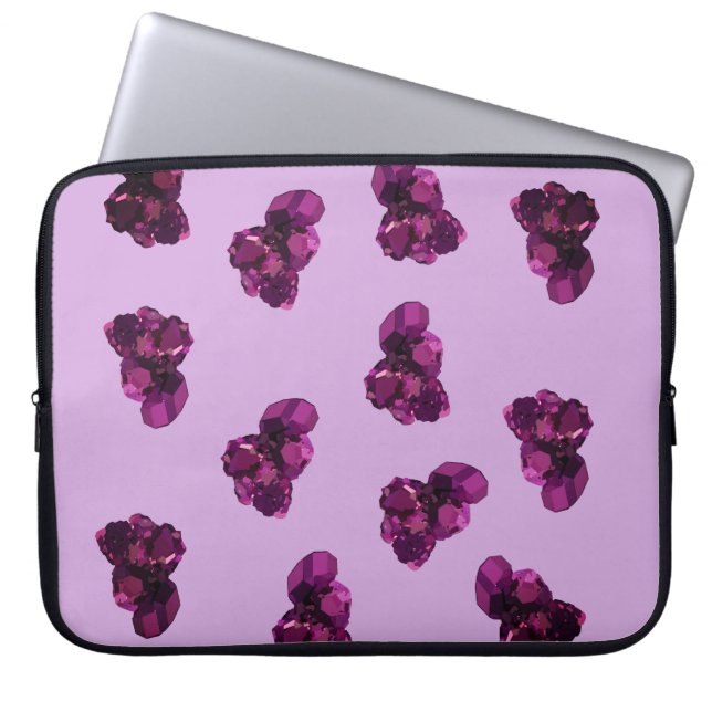 Purp;e Amethysts Neoprene Laptop Sleeve 15" (Front)