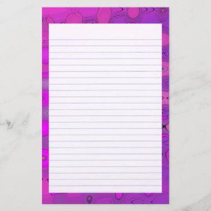 Purpe Tones Lined Stationery