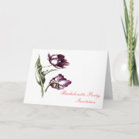 Purpe tulip botanical Bachelorete nvitation