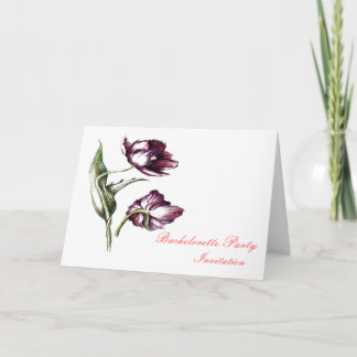 Purpe tulip botanical Bachelorete nvitation Invitation