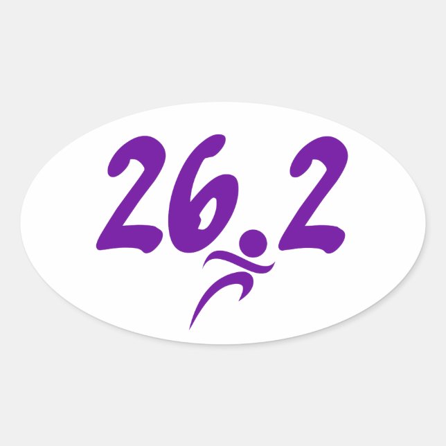 Purple 26.2 marathon oval sticker (Front)