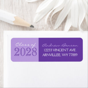 Purple 2 Toned Graduation Return Address Labels