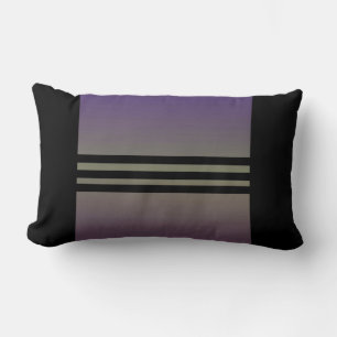 Purple 3 black strip Lumbar Decorative Pillow