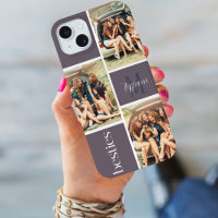 Purple 3 Photos Besties Editable Colour Monogram