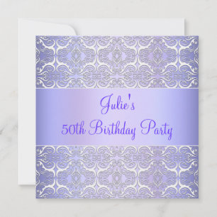Purple 50th Birthday Party Invitation Purple 50th