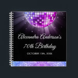 Purple 70th Birthday 70's Disco Ball Guest Book<br><div class="desc">Elevate your 70th birthday celebration with our Purple 70th Birthday Party 70's Disco Ball Guest Book. This guest book captures the essence of the disco era, making it the perfect choice for a disco-themed bash or any event where you want to infuse a touch of '70s magic. In a dazzling...</div>