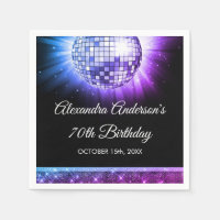 Purple 70th Birthday Party 70's Disco Ball
