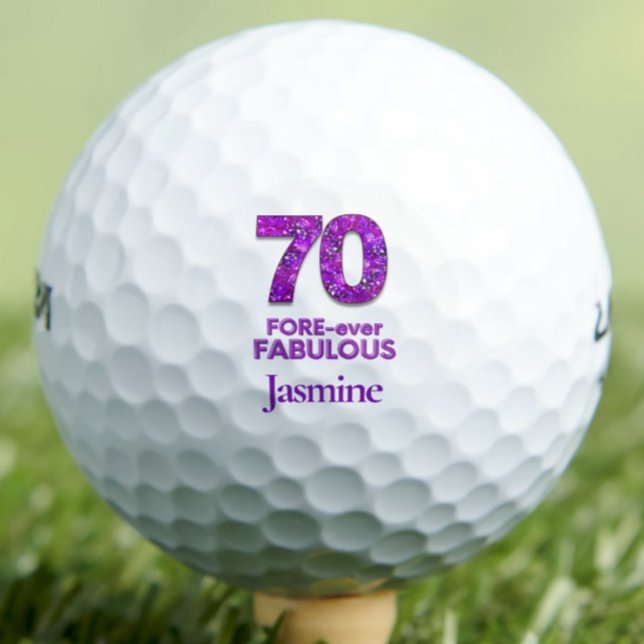 Purple 70th Birthday Sister Gift – Fabulous 70 Golf Balls (Creator Uploaded)