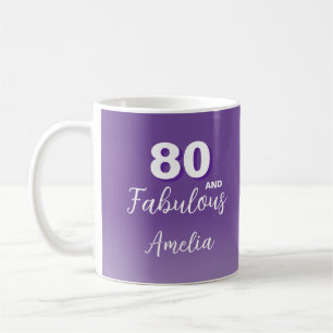 Purple 80 and Fabulous 80th Birthday Photo Coffee Mug